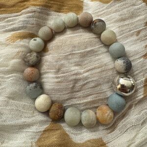 HOB (House of Bangles) Bracelet with Frosted Amazonite Gemstone 8mm Stone Beads
